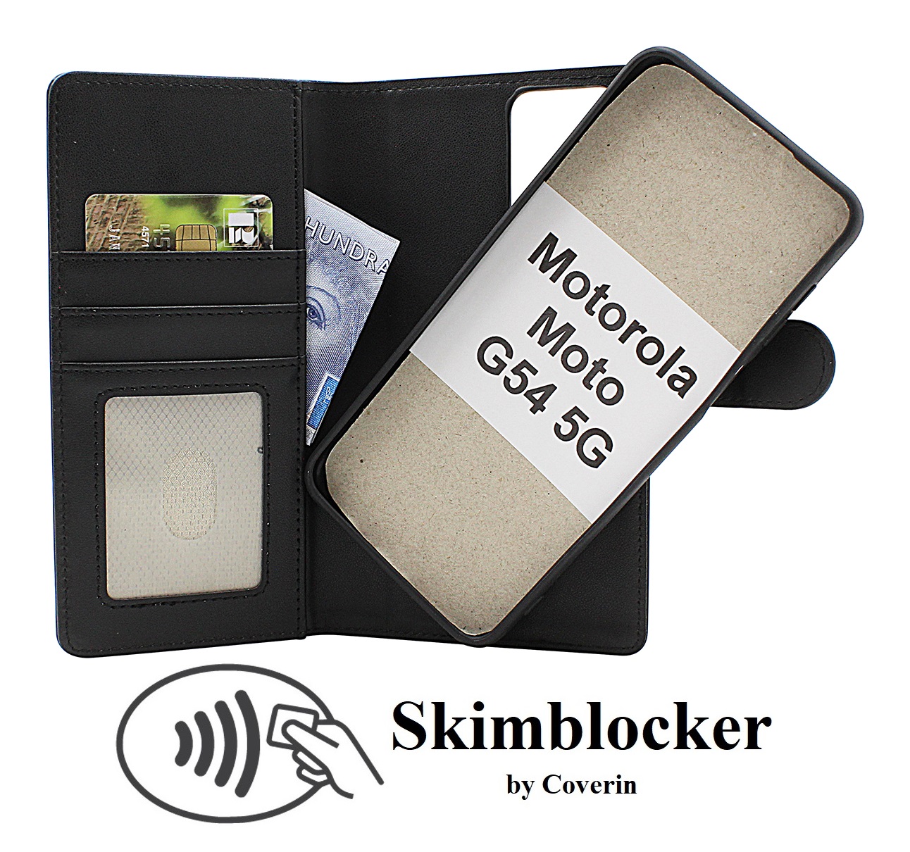 Skimblocker Motorola Moto G54 5G Magnet Plånboksfodral