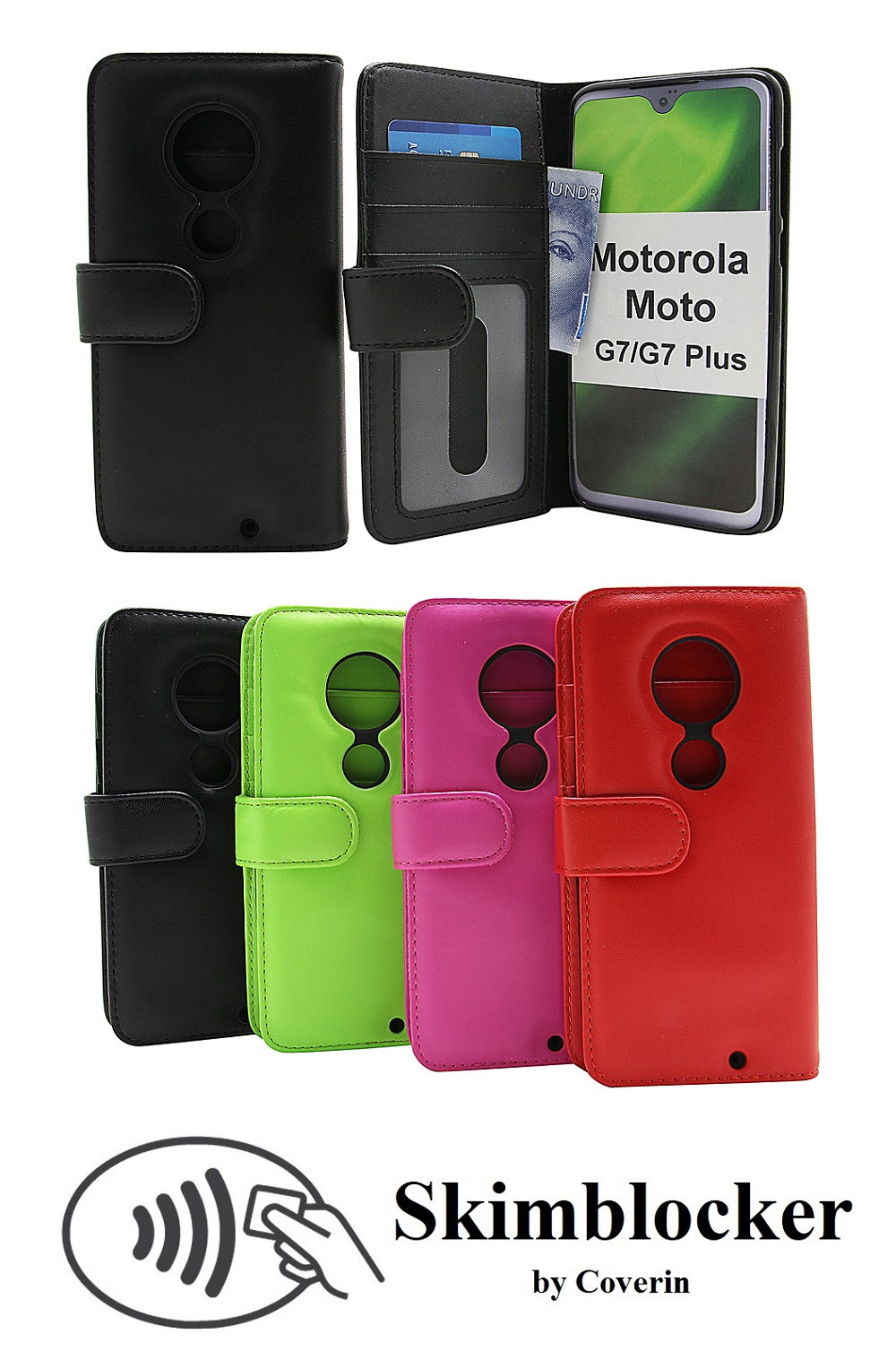 CoverInSkimblocker Plnboksfodral Motorola Moto G7 / Moto G7 Plus