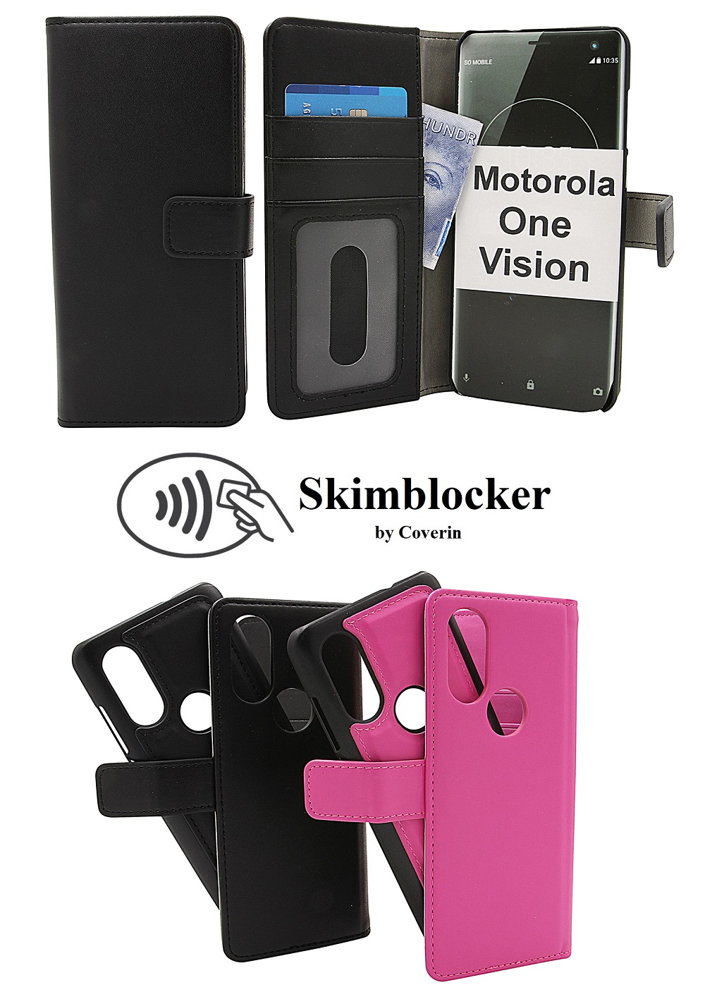CoverInSkimblocker Magnet Fodral Motorola One Vision