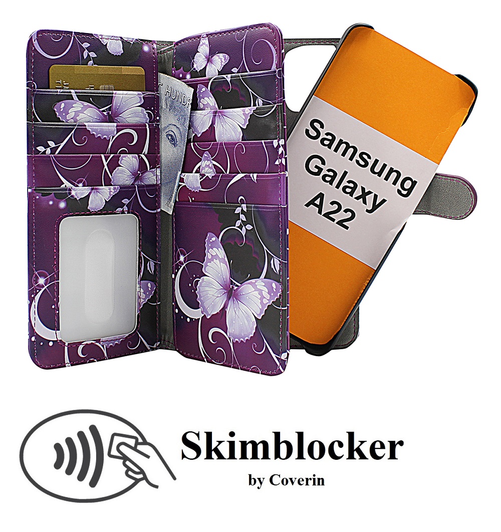 CoverInSkimblocker XL Magnet Designwallet Samsung Galaxy A22 (SM-A225F/DS)