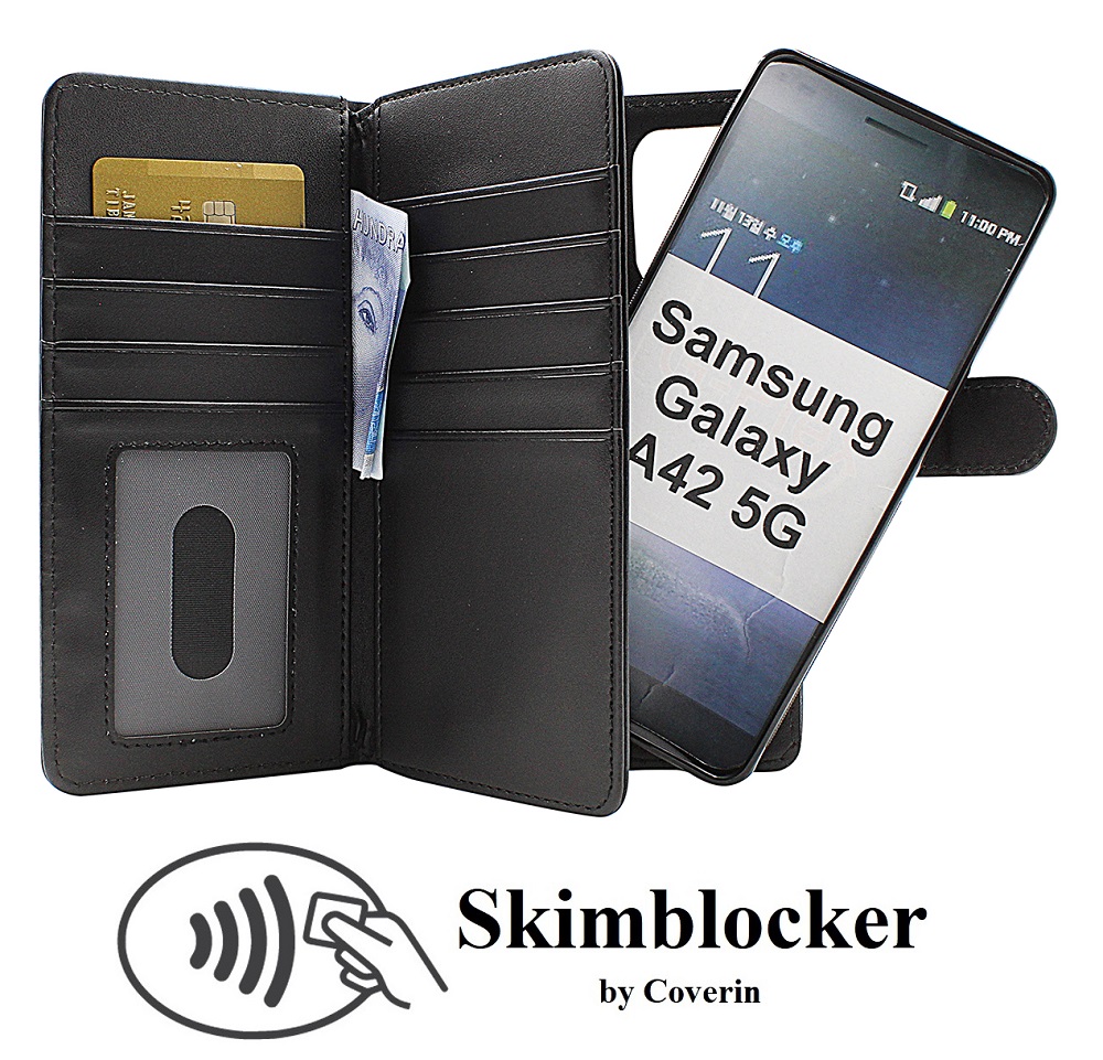 CoverInSkimblocker XL Magnet Fodral Samsung Galaxy A42 5G