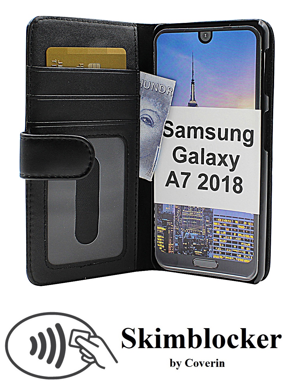 CoverInSkimblocker Plnboksfodral Samsung Galaxy A7 2018 (A750FN/DS)