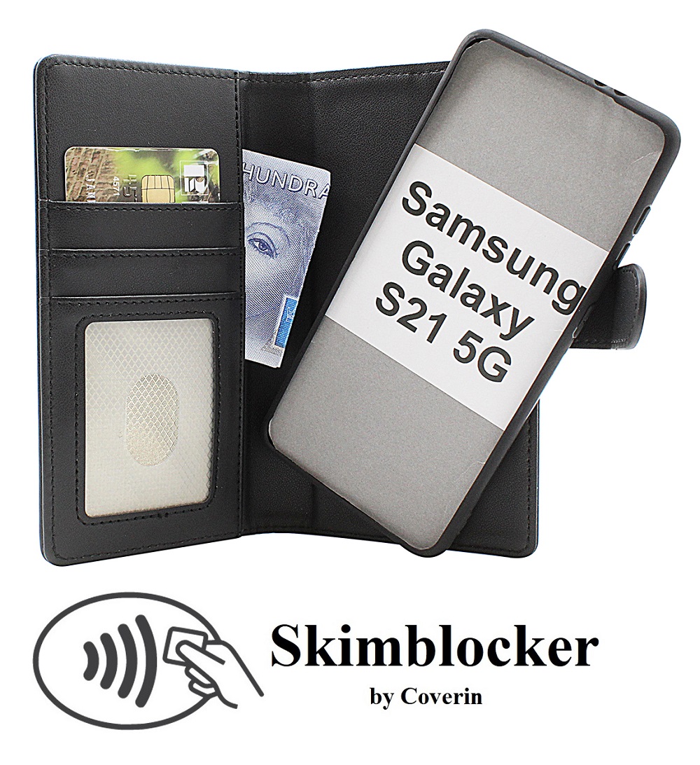 Skimblocker Samsung Galaxy S21 5G Magnet Plånboksfodral