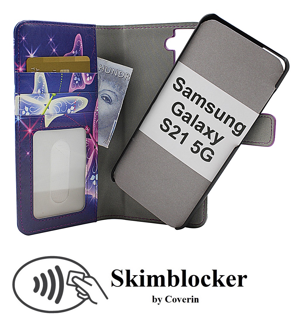 CoverInSkimblocker Magnet Designwallet Samsung Galaxy S21 5G (G991B)