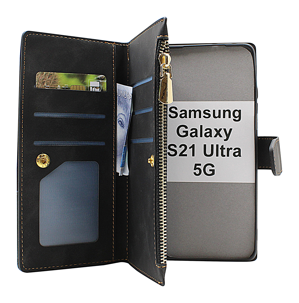 billigamobilskydd.seXL Standcase Lyxfodral Samsung Galaxy S21 Ultra 5G (SM-G998B)