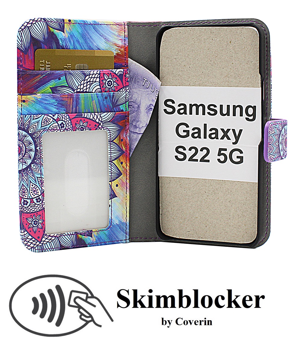 CoverInSkimblocker Magnet Designwallet Samsung Galaxy S22 5G