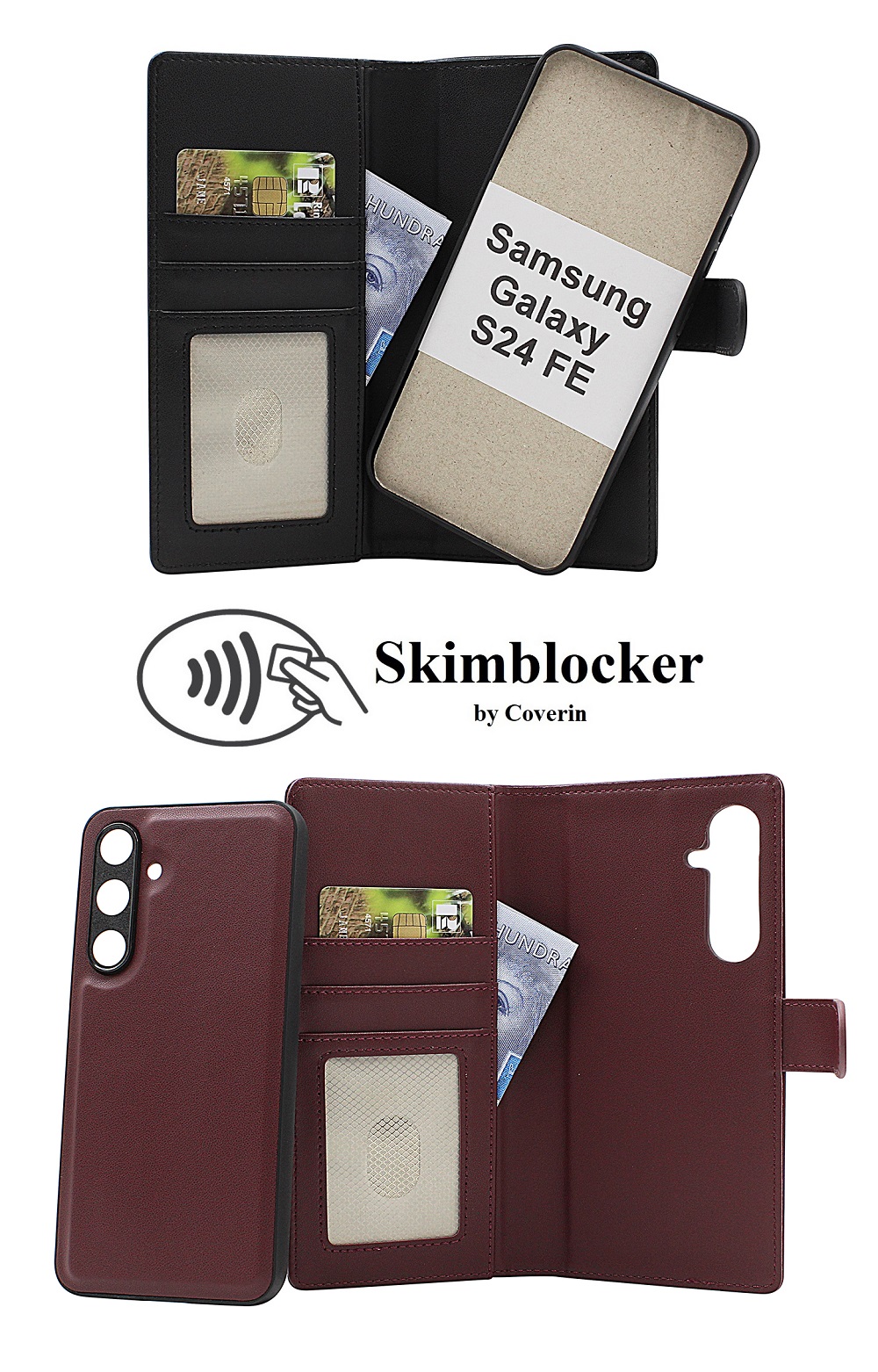 Skimblocker Samsung Galaxy S24 FE Magnet Plånboksfodral