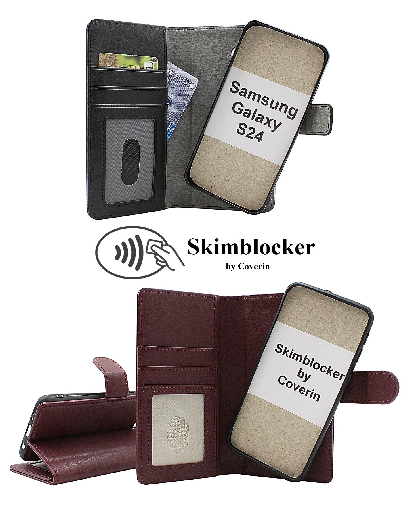 Skimblocker Samsung Galaxy S24 5G Magnet Plånboksfodral