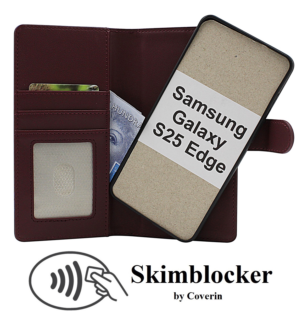 Skimblocker Samsung Galaxy S25 Edge Magnet Plånboksfodral
