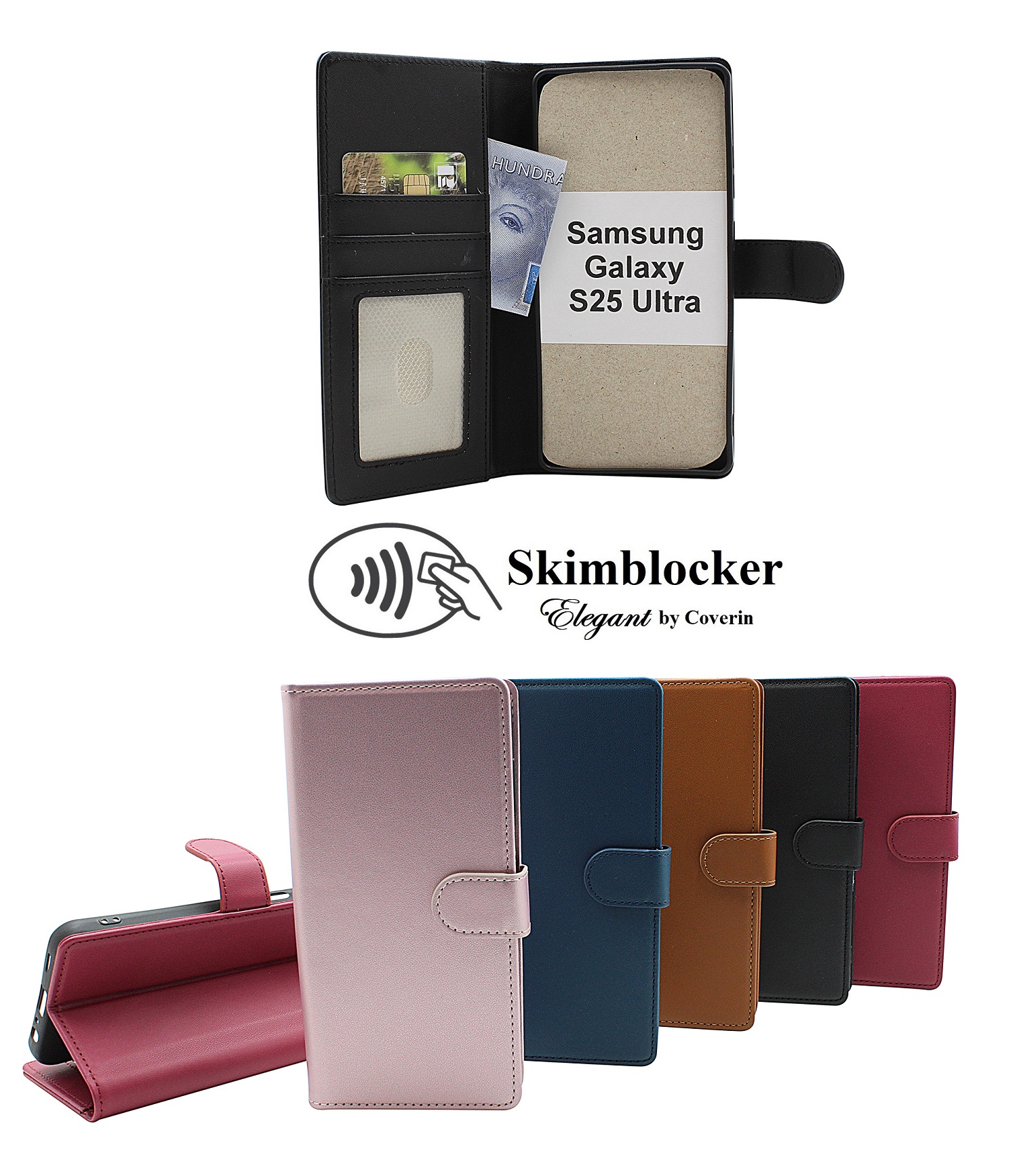 Skimblocker Samsung Galaxy S25 Ultra Plånboksfodral