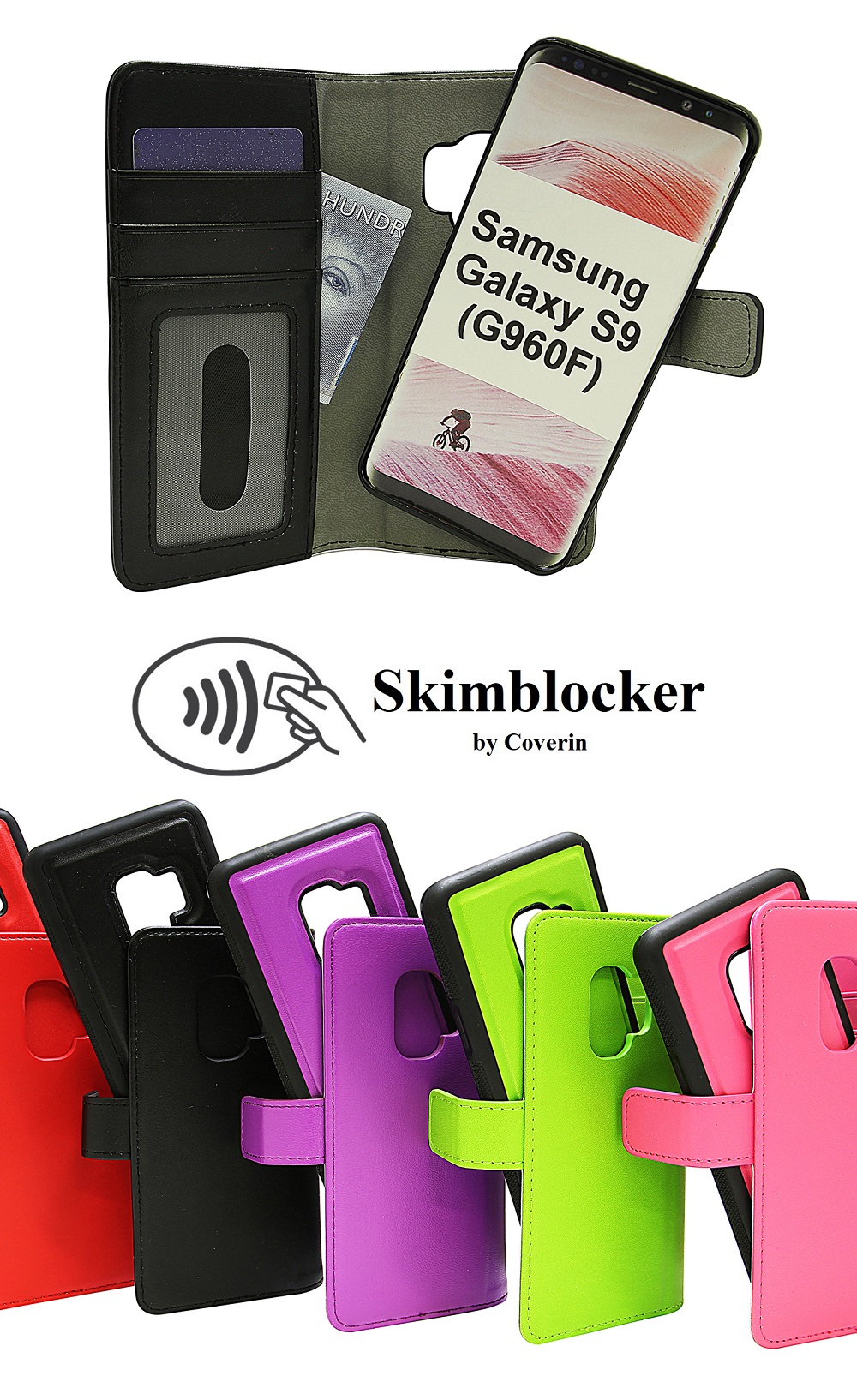 CoverInSkimblocker Magnet Fodral Samsung Galaxy S9 (G960F)