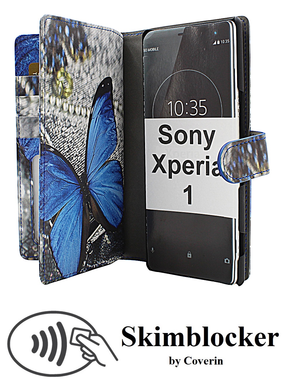 CoverInSkimblocker XL Magnet Designwallet Sony Xperia 1 (J9110)