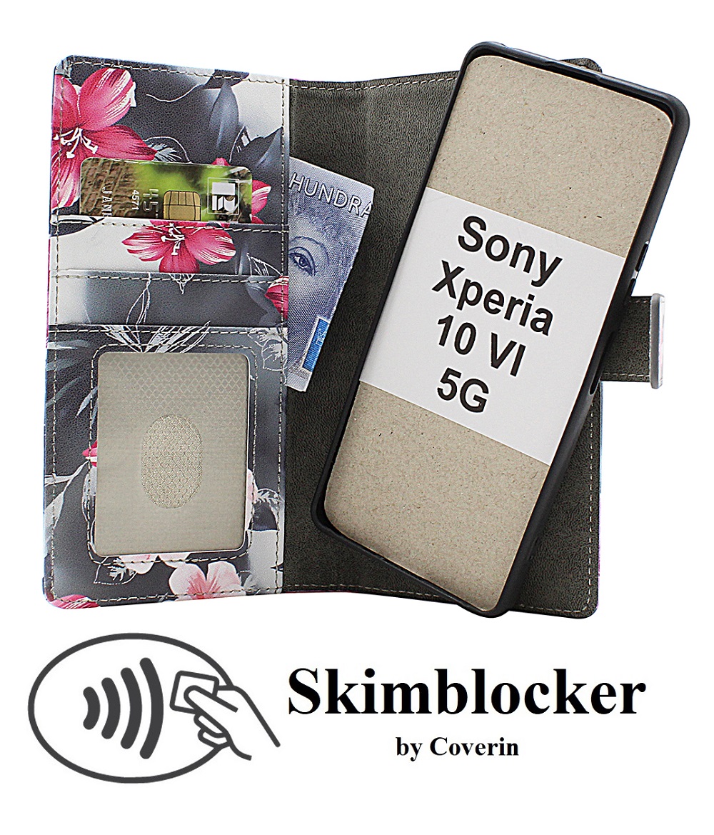 Skimblocker Sony Xperia 10 VI 5G Magnet Plånboksfodral Design