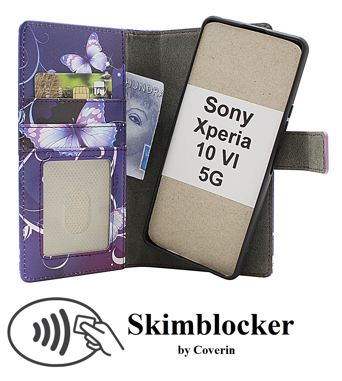 Skimblocker Sony Xperia 10 VI 5G Magnet Plånboksfodral Design
