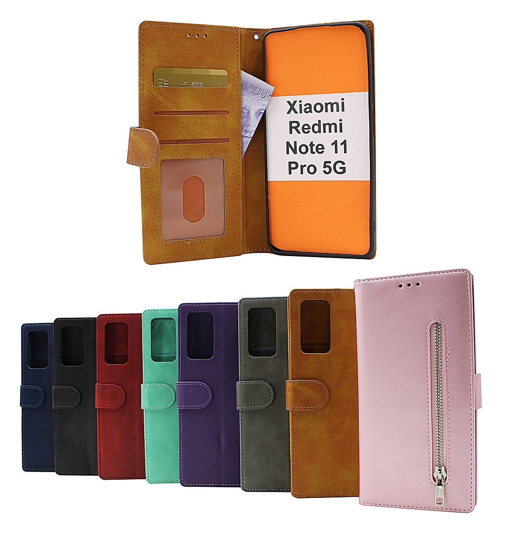 billigamobilskydd.seZipper Standcase Wallet Xiaomi Redmi Note 11 Pro 5G