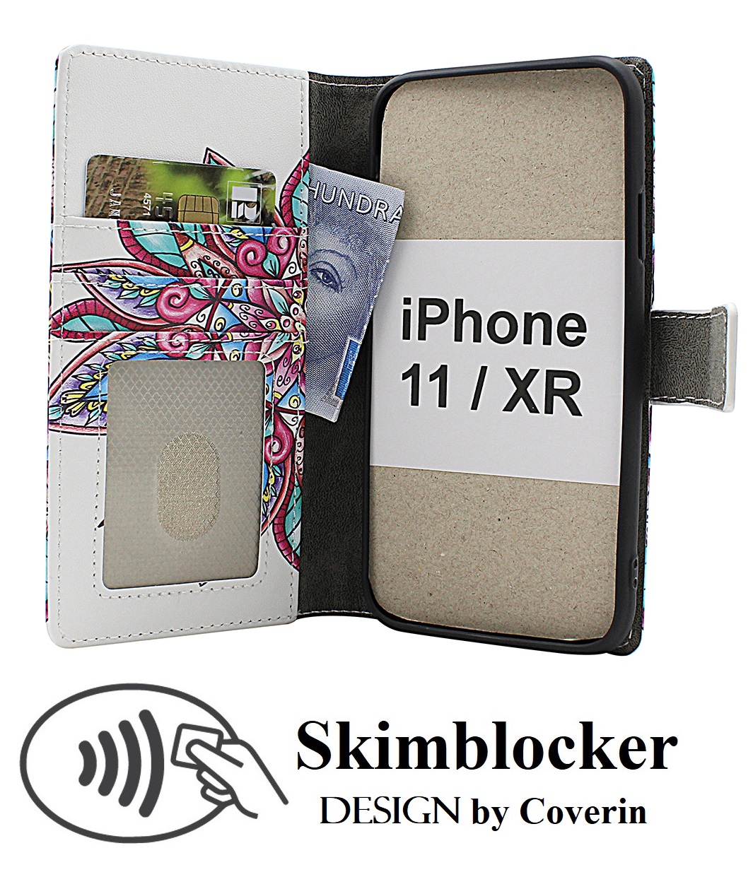 Product Image for Skimblocker iPhone 11 &amp; iPhone XR Plånboksfodral Design