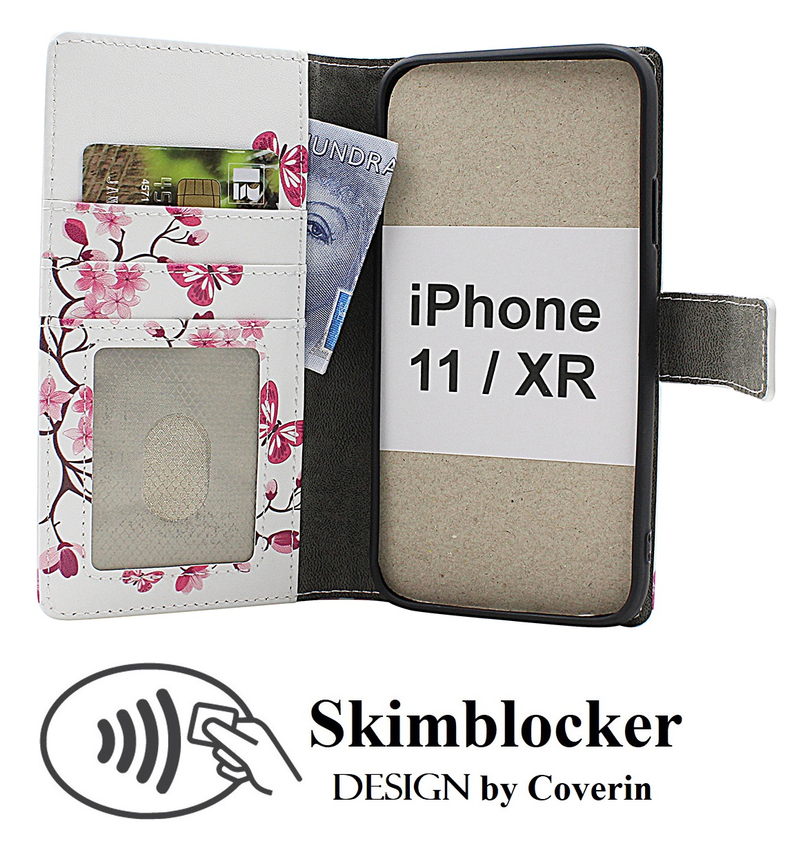 Product Image for Skimblocker iPhone 11 &amp; iPhone XR Plånboksfodral Design