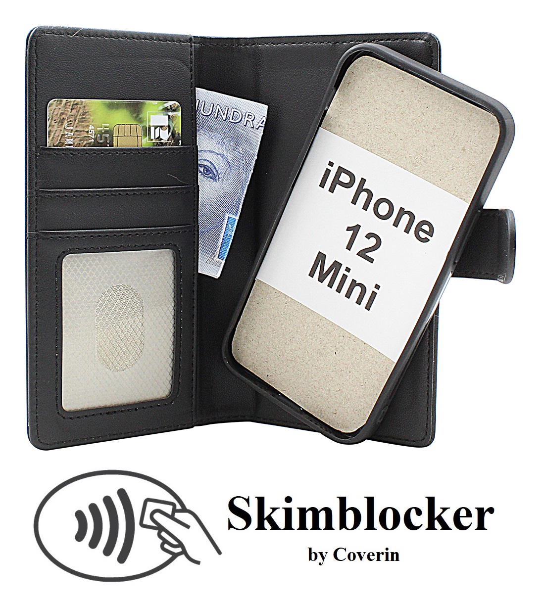 Skimblocker iPhone 12 Mini Magnet Plånboksfodral