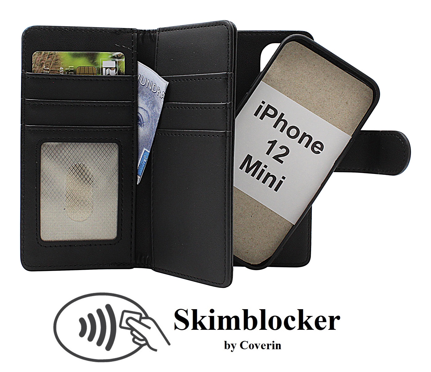 Skimblocker iPhone 12 Mini XL Magnet Plånboksfodral
