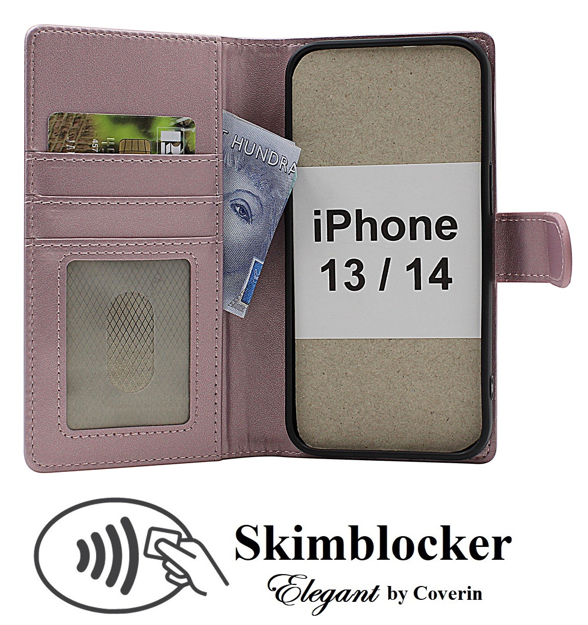 Skimblocker iPhone 13 / 14 Plånboksfodral