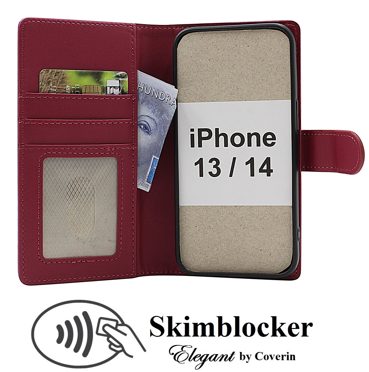 Skimblocker iPhone 13 / 14 Plånboksfodral