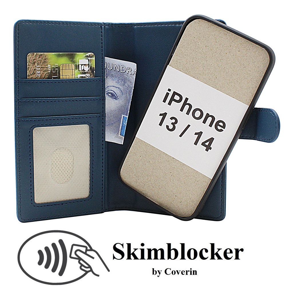 Skimblocker iPhone 13 / 14 Magnet Plånboksfodral