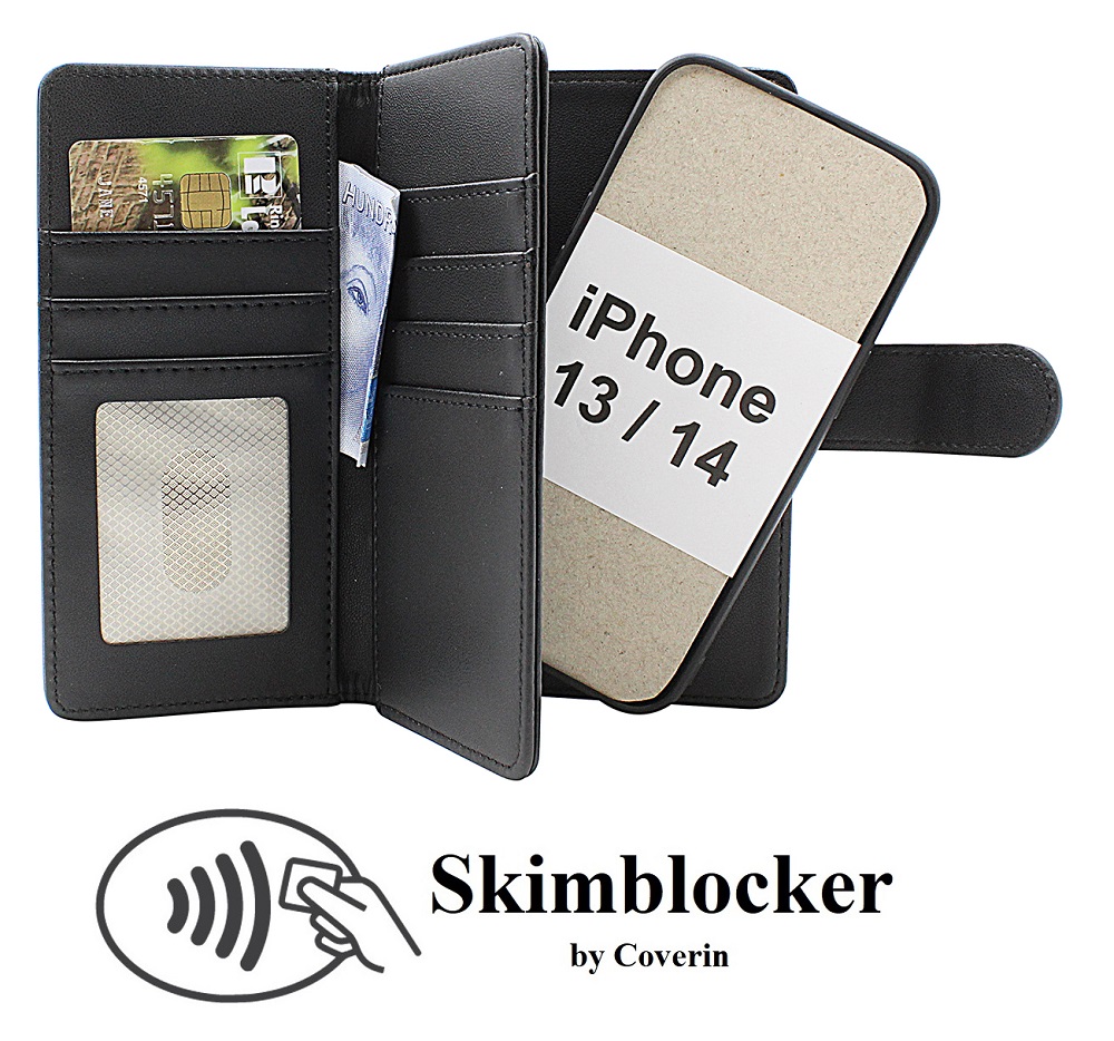 Skimblocker iPhone 13 / 14 XL Magnet Plånboksfodral