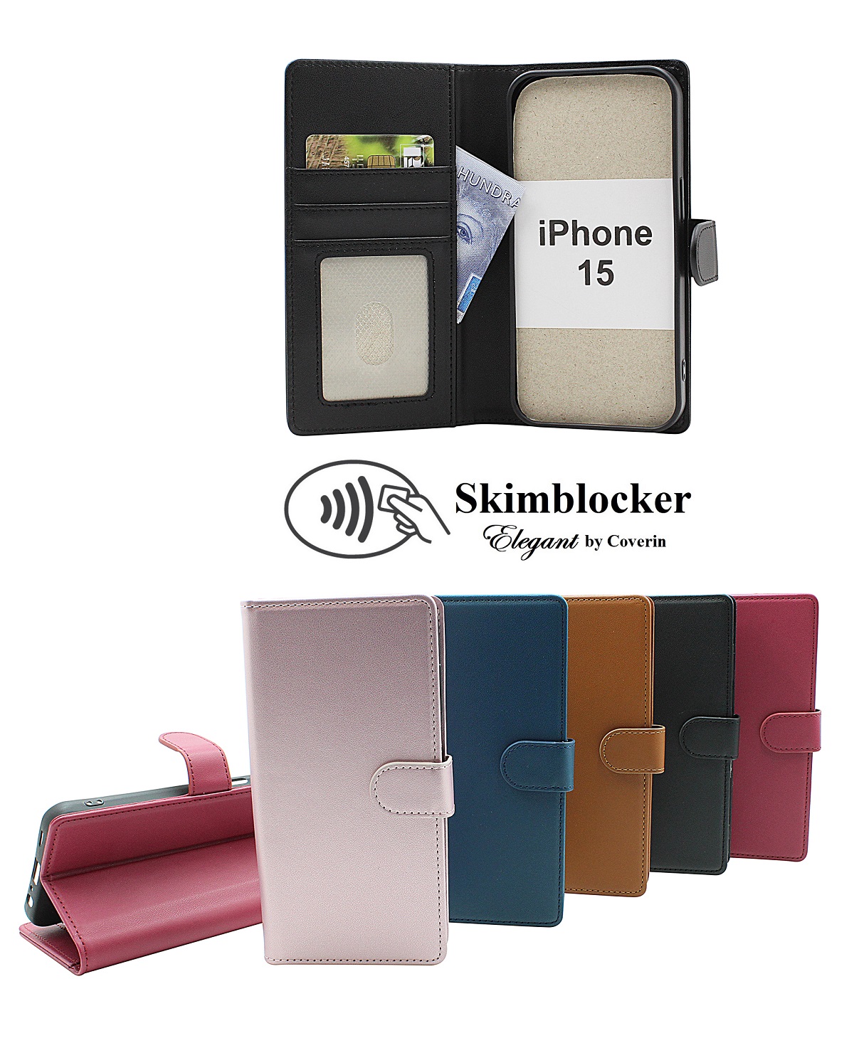 Product Image for Skimblocker iPhone 15 Plånboksfodral