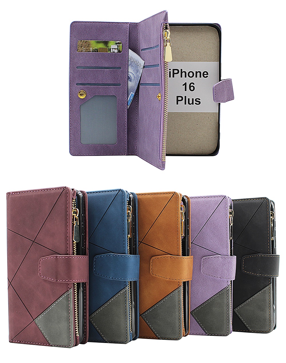 Product Image for XL iPhone 16 Plus Lyx Plånboksfodral