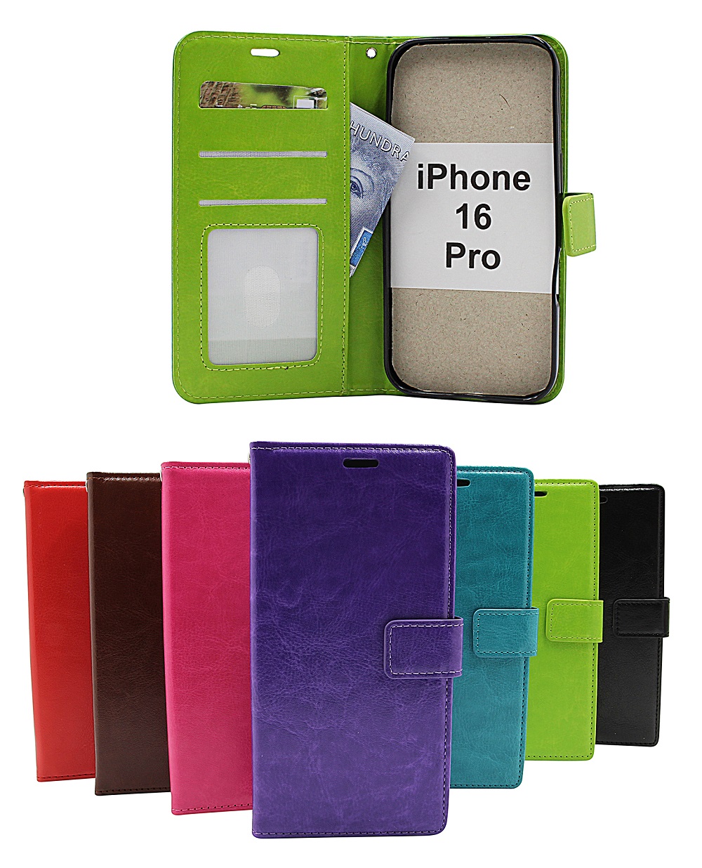Product Image for Crazy Horse iPhone 16 Pro Plånboksfodral