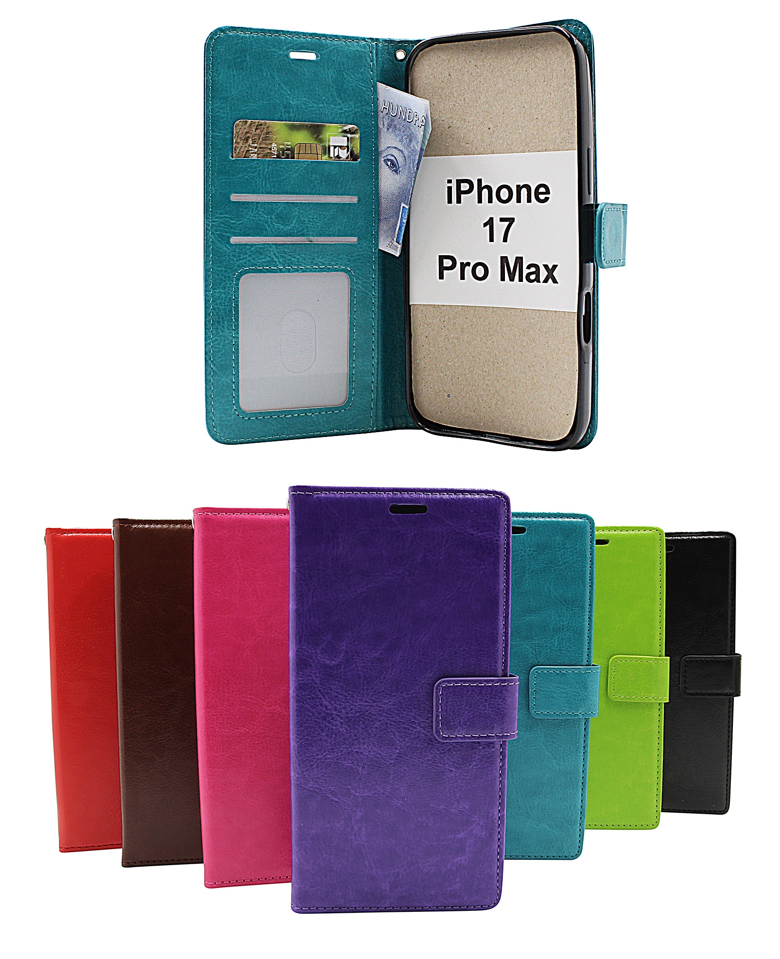 Product Image for Crazy Horse iPhone 17 Pro Max Plånboksfodral
