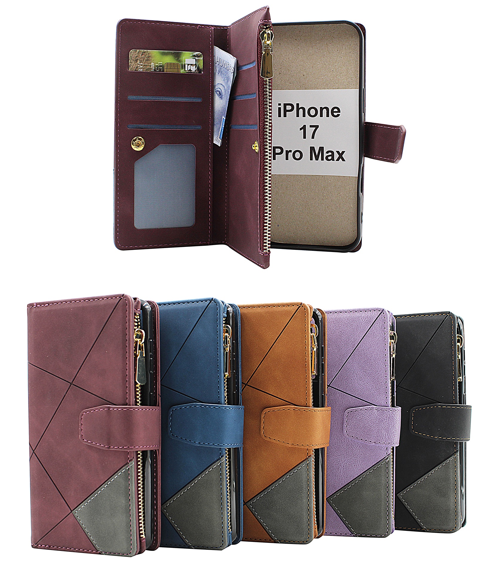 Product Image for XL iPhone 17 Pro Max Lyx Plånboksfodral