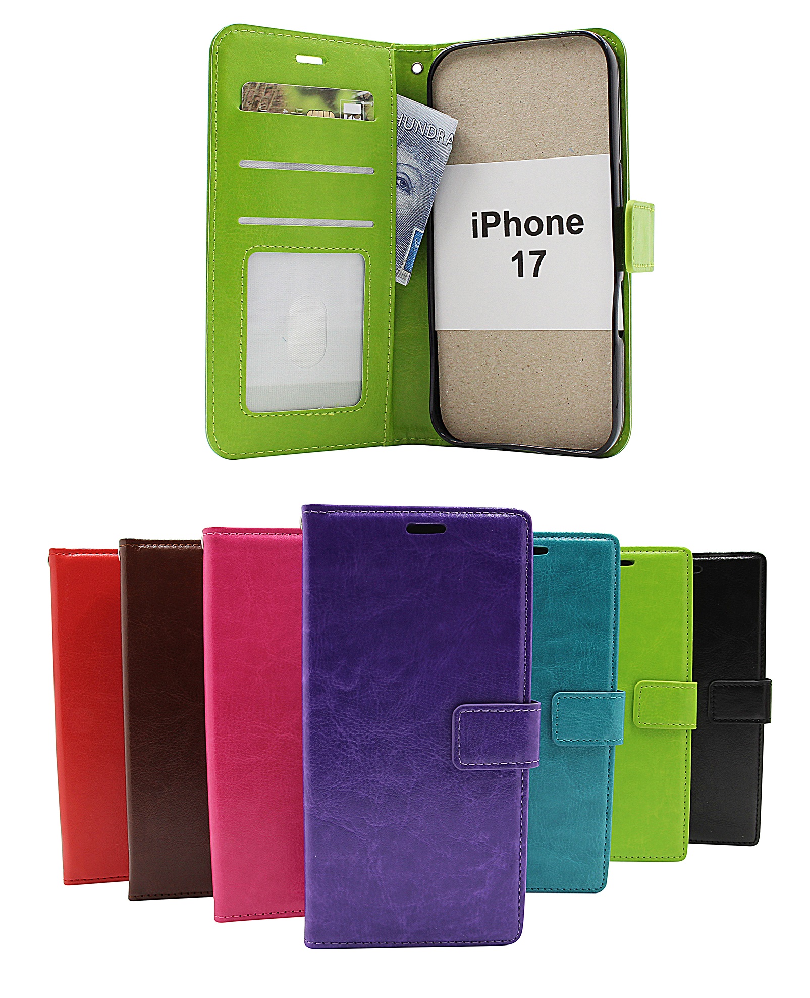Product Image for Crazy Horse iPhone 17 Plånboksfodral