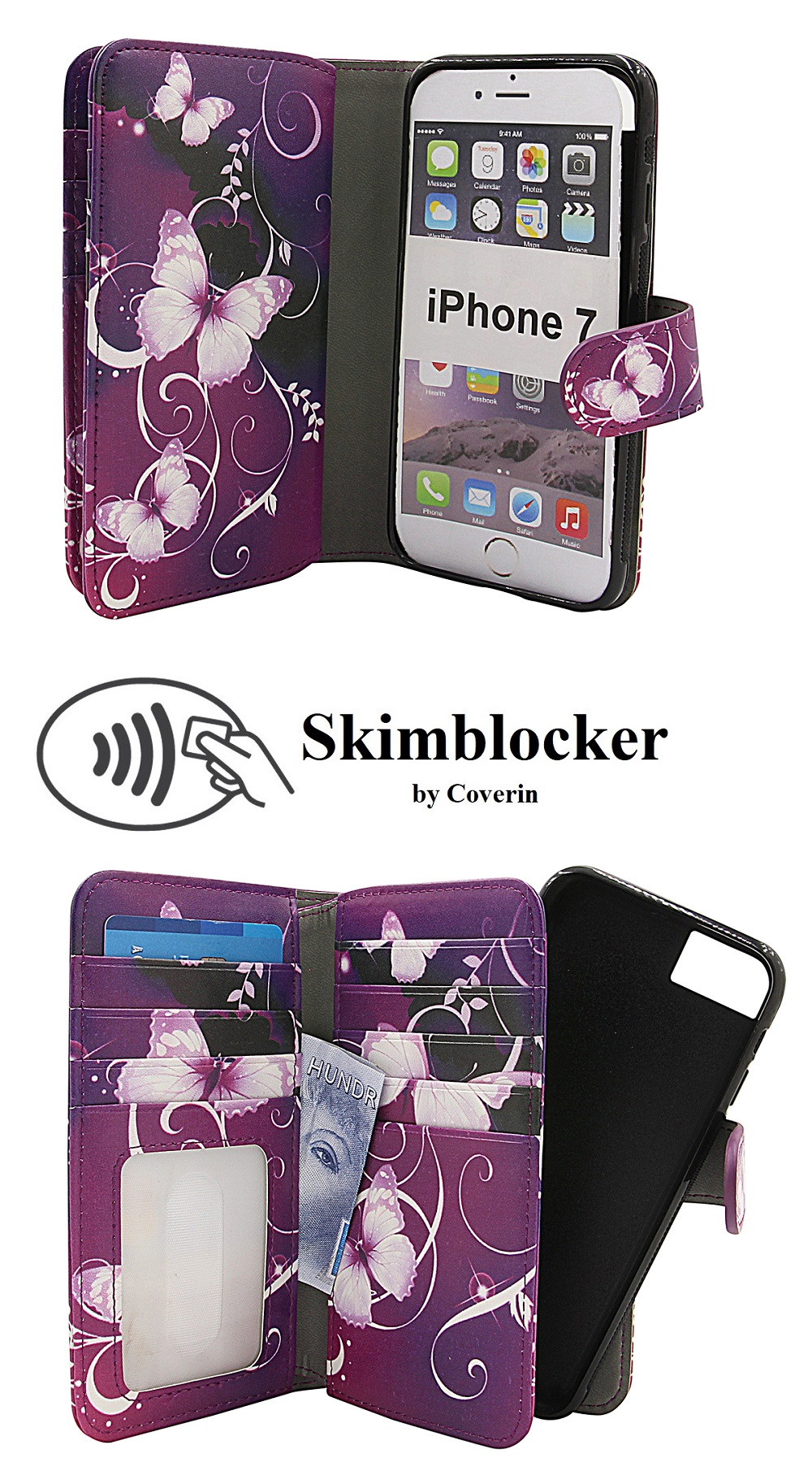 CoverInSkimblocker XL Magnet Designwallet iPhone 7