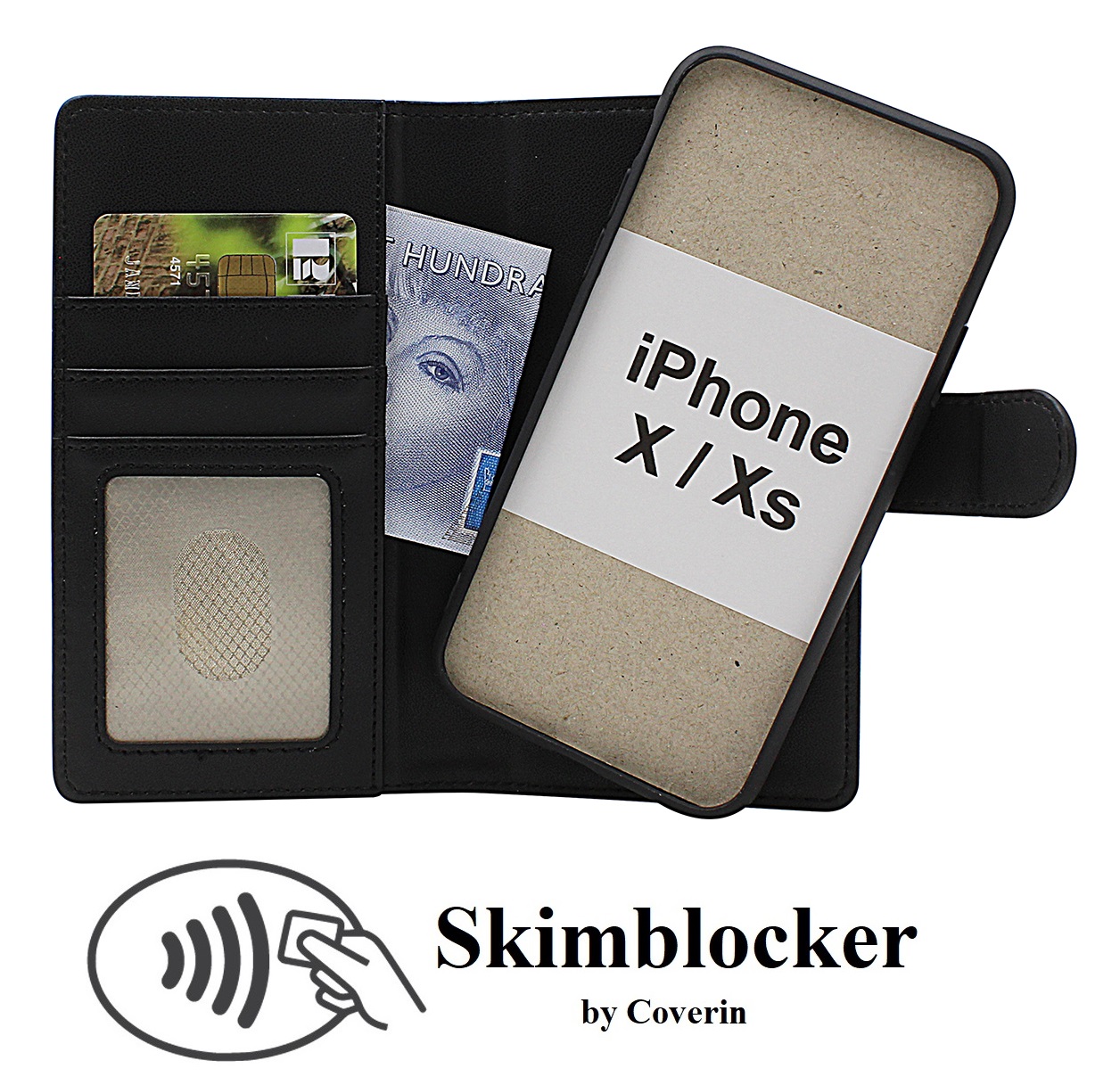 Skimblocker iPhone X/Xs Magnet Plånboksfodral