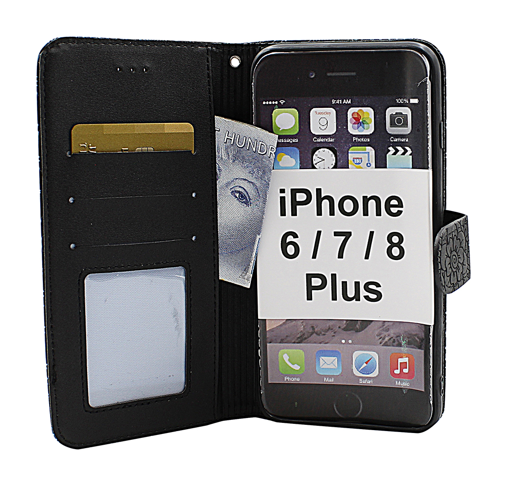 billigamobilskydd.seFlower Standcase Wallet iPhone 6 Plus / 7 Plus / 8 Plus